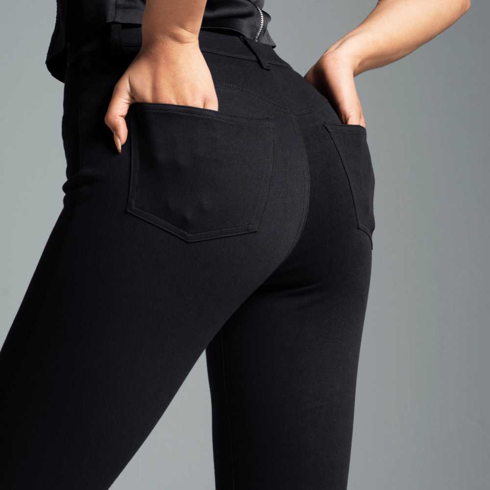 Booty Pop Jean Leggings Black What Waist