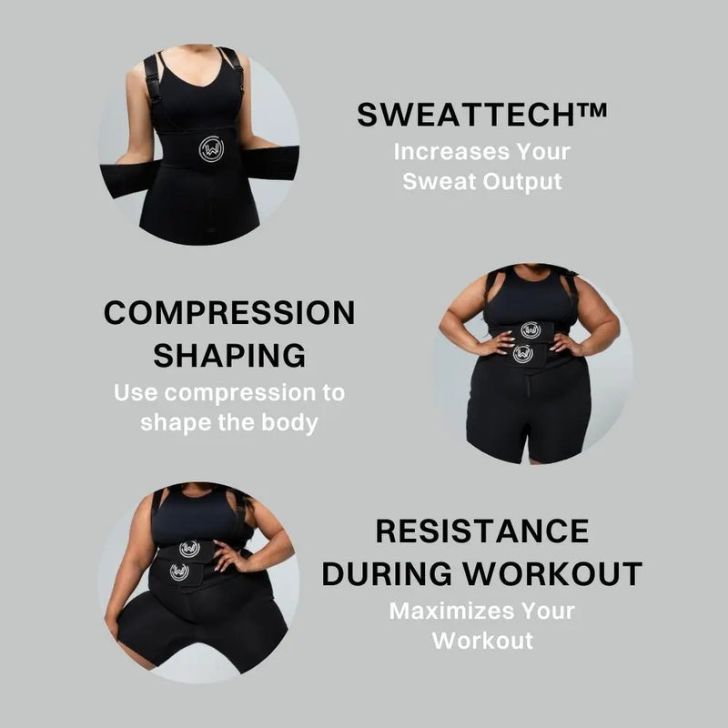 Scarboro Women Hot Neoprene Sauna Suits Long Sleeve Running Workout Jacket  Tops Sweat Waist Trainer Slimming Body Shaper Shirt black Medium