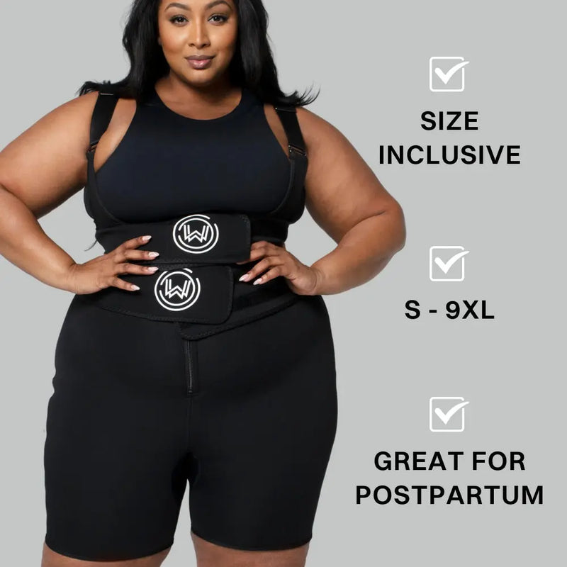 Unisex Plus Size Shapewear Hot Thermo Shapewear Exercise & Workout Sauna  Suit Abdominal Trainer, Upper Body Fat Burner with Zip for Weight Loss 