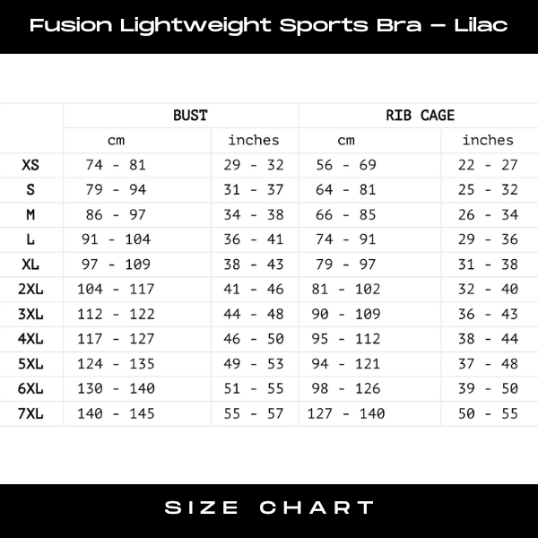 Fusion Lightweight Sports Bra - Lilac - What Waist