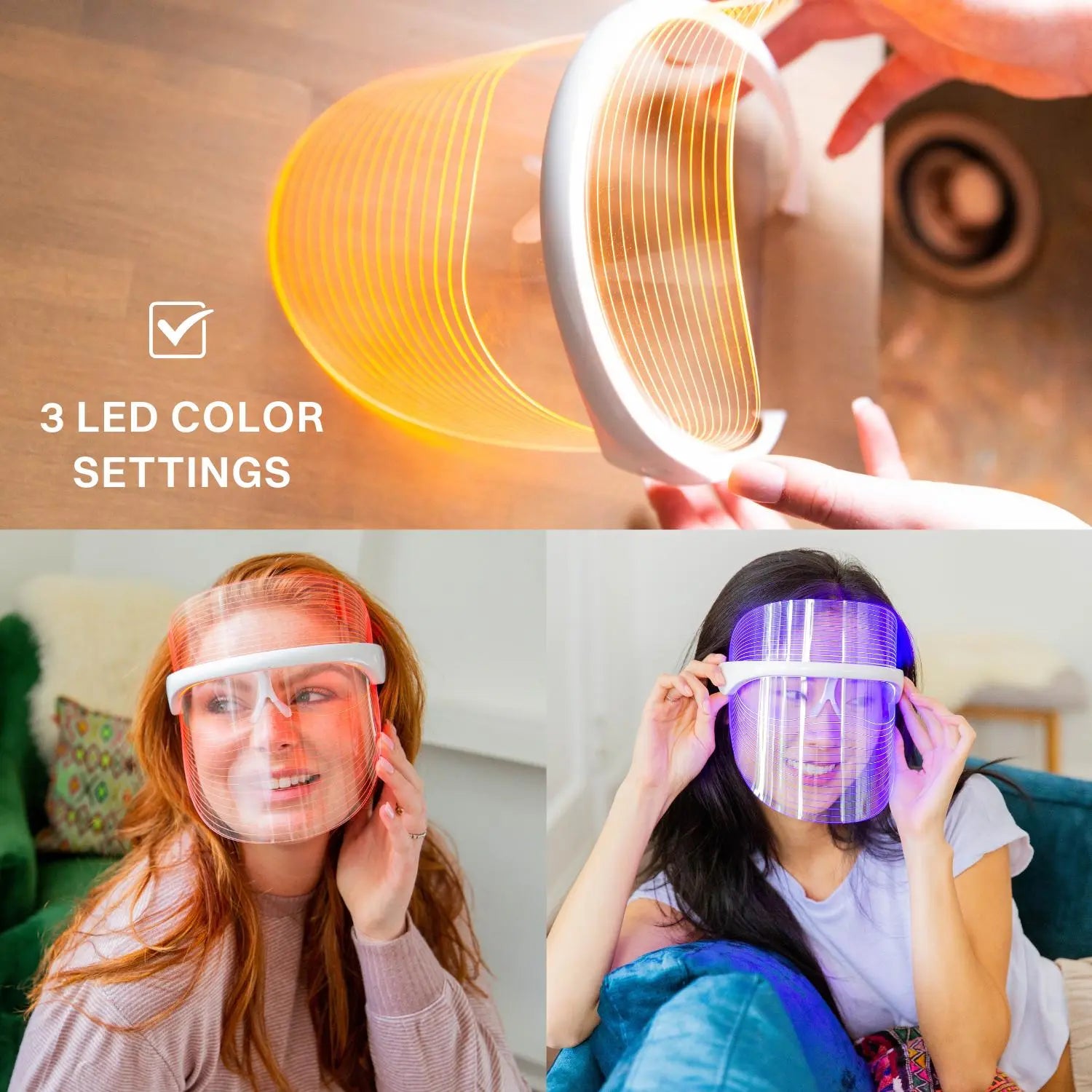 JuvenPro 3-Color LED Facial Mask - What Waist