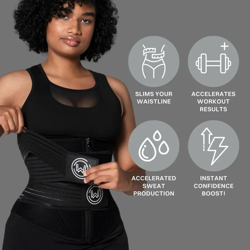  Everfion Sweat Band Waist Trainer For Women Lower Belly  Fat,Hot Shapers Wrap Waist Trimmer For Women