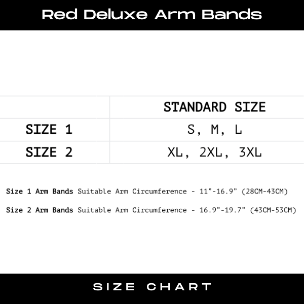 Red Deluxe Arm Bands - Size 2 - What Waist