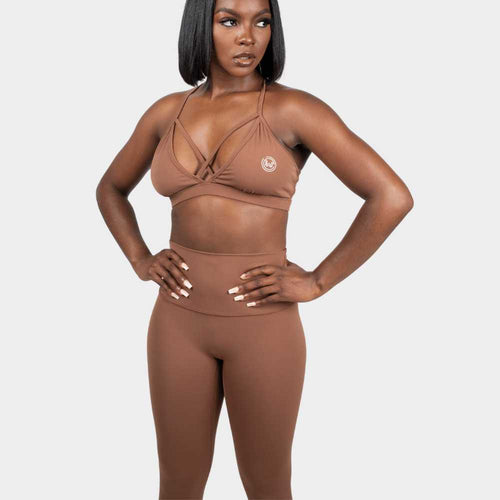 Women's Light Support Rib Triangle Bra - All in Motion™ Brown XL