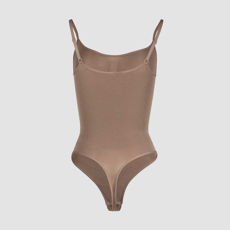 Smooth & Shape Seamless Thong Bodysuit - Brown What Waist