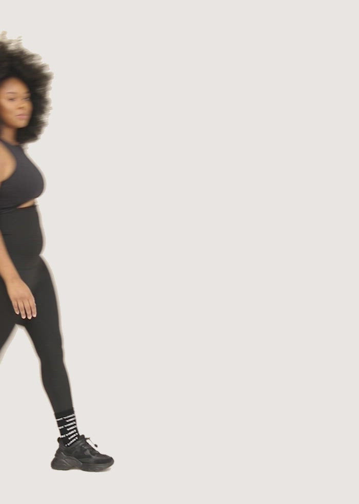 Workout Black Leggings Women Tummy Control