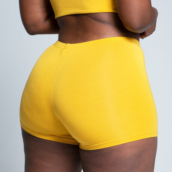 buttery soft shorts yellow