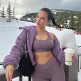 Fusion Rib Knit Sports Bra - Hibiscus What Waist