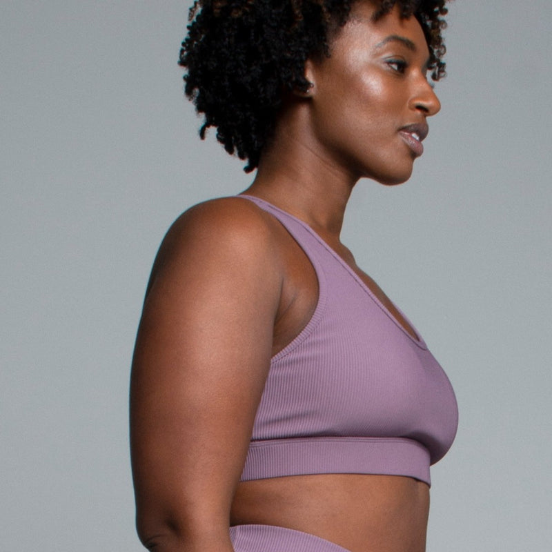 Fusion Rib Knit Sports Bra-Hibiscus What Waist