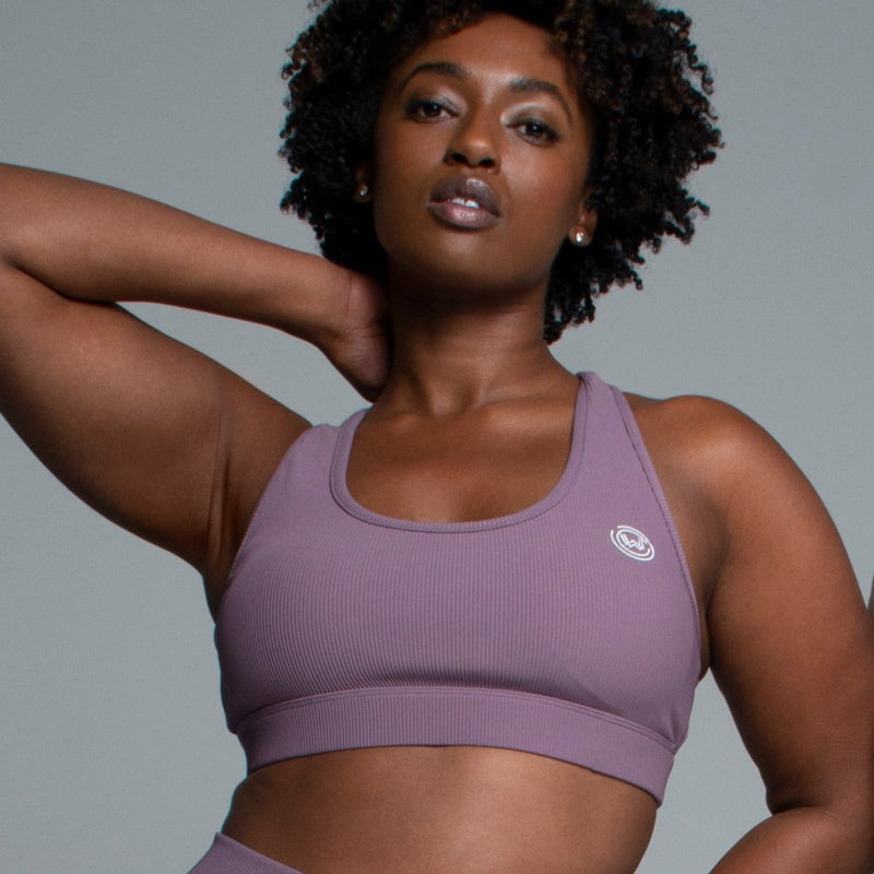 Fusion Rib Knit Sports Bra-Hibiscus What Waist