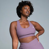 Fusion Rib Knit Sports Bra-Hibiscus What Waist