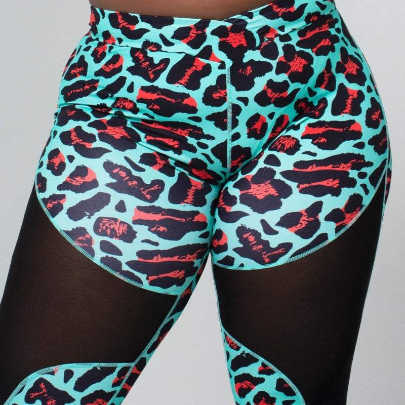 Ignite Mesh Leggings - Animal Print What Waist