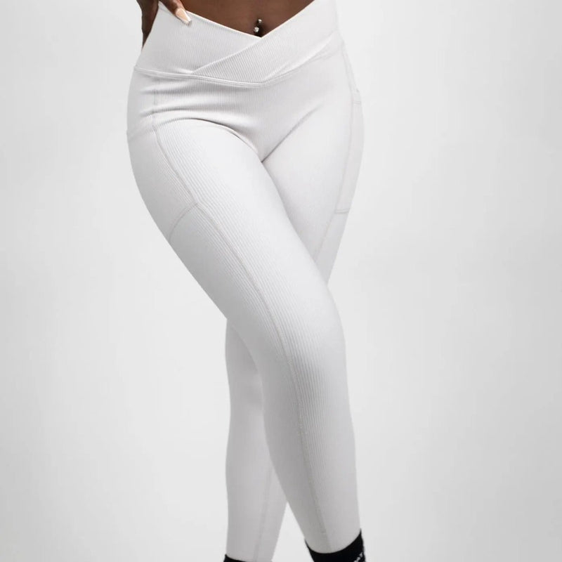 V shape Miyani cut combo of Off White and light skin color cotton lycra 4  way stretchable leggings.